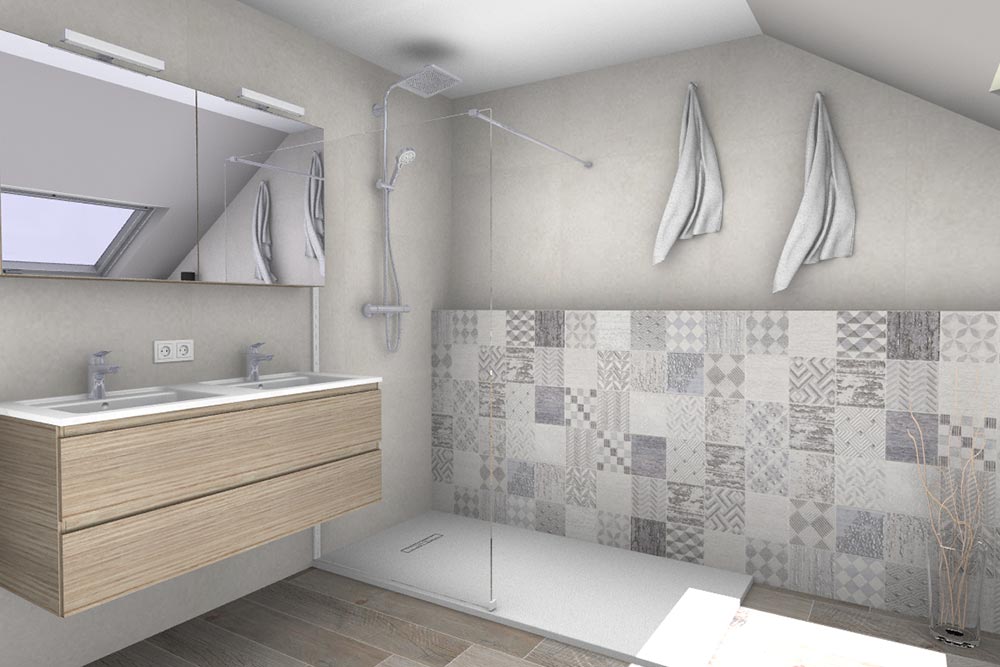 Salle de bains réalisée en 3D